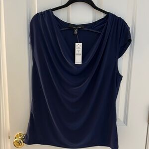 WHBM Matte Jersey Cowl Neck Shell Top